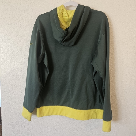 Oregon‎ Ducks Nike Hoodie Mens Therma Fit Size Medium Green Yelllow Sweatshirt - Picture 7 of 9